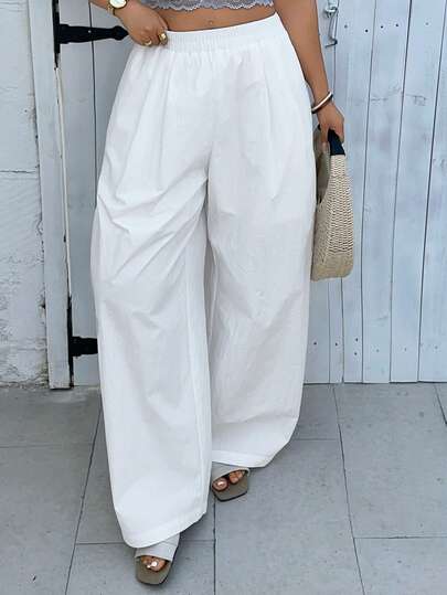 Dazy Plus 大码女式休闲纯色宽松裤