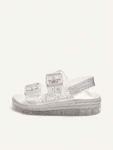 Cozy Pixies 1 Pair Summer Fashion Versatile Casual All-Match Transparent Cute Soft Bottom Flat Sandals For Toddler Girls & Boys - Clear - View 7