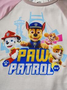 SHEIN | PAW Patrol 女童休闲撞色圆领长袖T恤，秋/春季款 - 彩色 - 查看 4