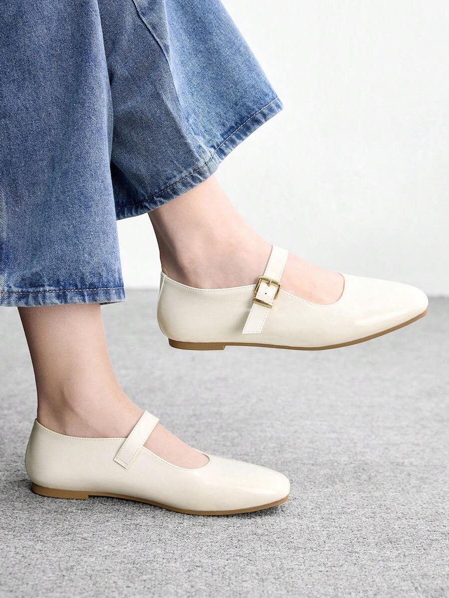 CUCCOO BIZCHIC Buckle Simple And Generous Fashion Versatile Leisure Workplace Commuter Women Flat Shoes Spring Shoes - Chantilly - View 1