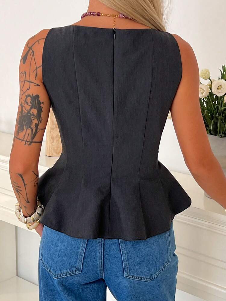 Women's Casual Elegant Short Fitted Tank Top, Spring/Summer