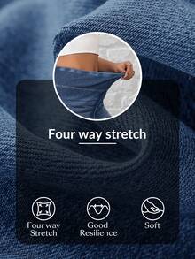 Flexra 女士时尚性感迷你牛仔裙，夏季 - 深色水洗藍 - 查看 8