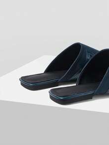 Mnmlis 女士方头休闲拖鞋 - 藏蓝色 - 查看 5