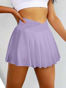 Sovereign Charm Falda deportiva-enagua de unicolor, apropiada y de moda para el verano - Morado - Ver 6