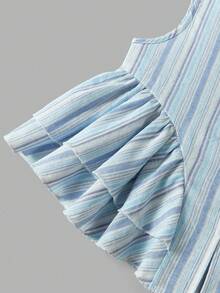 Maija Kids Maija Kids 1件少女休闲优雅露脐宽松双层荷叶边下摆背心，适合休闲外出、聚会、节日、夏季和春季穿着。 - 彩色 - 查看 5