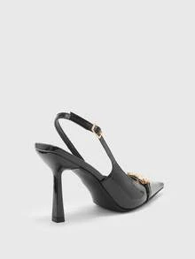 CUCCOO BIZCHIC Zapatos de tacón alto de punta fina y sexy para mujer - Negro - Ver 10
