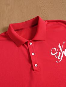 TOKVUE 男士Polo衫 - 紅色 - 查看 4