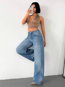 SHEIN Women Jeans - Medium Wash - View 4