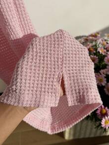 Comfortcana Women's Summer Knit Striped Pink Pants - Pink - View 7