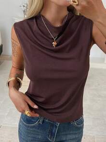 Livesso Women Tank Tops & Camis - Coffee Brown - View 1