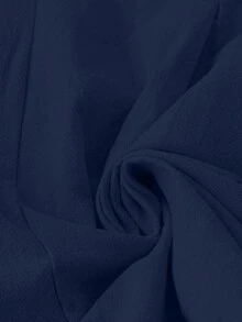 Breezaya Quần ống rộng nữ cỡ lớn màu trơn, cạp chun có dây rút, túi, chất liệu cotton. - Xanh đậm - Xem 5