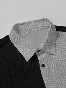 Manfinity RSRT 男士夏季沙滩度假热带印花拼接短袖衬衫和抽绳腰短裤套装 - 彩色 - 查看 4