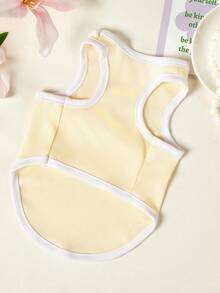 PETSIN 1pc Cup Cat Print Pet Vest, Breathable And Skin Friendly, Beige Style - Beige - View 2