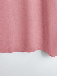 EMERY ROSE 大码夏季休闲纯色圆领T恤和裤子两件套 - 粉色 - 查看 6