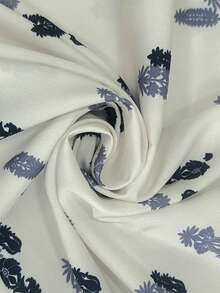 Lyxana 女士印花圆领休闲褶皱短袖衬衫 - 彩色 - 查看 4