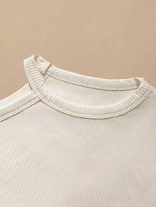 Franclia Women's New Halter Neck Open Shoulder Short Sleeve Casual Fitted Cropped Top - Apricot - View 3