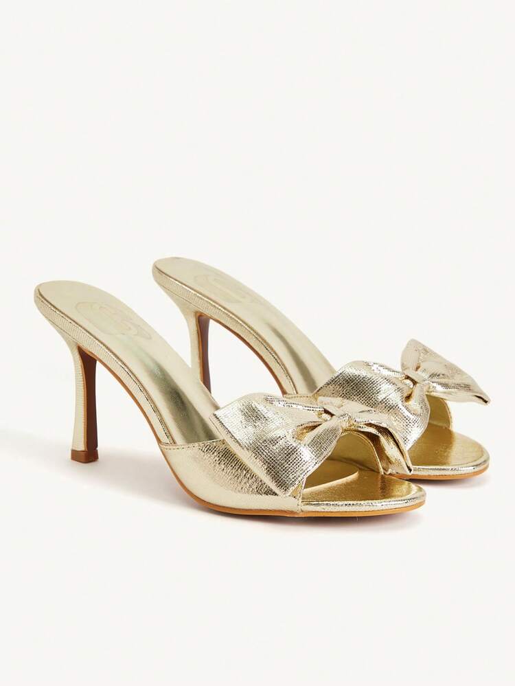 CUCCOO CHICEST Women's Solid Color Chain Decor Fashionable Elegant High Heel Sandals Spring Shoes Spring Break Easter Wedding Shoes Spring Shoes Bride Shoes