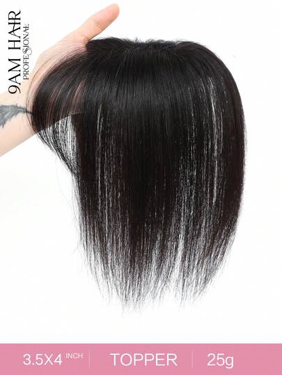 10英寸女士假发片，真人发丝，适合头发稀疏的女性；3.5*4英寸蕾丝假发片，带刘海，夹式接发片