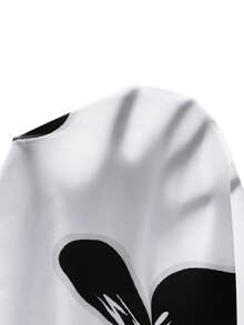 SHEIN LUNE CURVE 大码夏季休闲度假印花前系带荷叶边下摆衬衫 - 彩色 - 查看 7