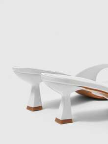 Sleekvia Sandalias de tacón alto versátiles y clásicas de color blanco para uso diario - Blanco - Ver 9