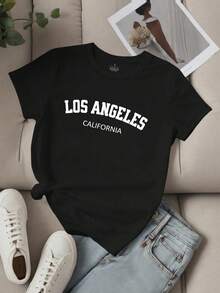 EMERY ROSE Women's T-Shirt Short Sleeved Casual Top Tees Simple Women Tops - Black - View 1