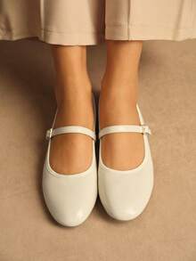 Rosivie Women Casual Versatile Commute Simple Daily Buckle Flats - Chantilly - View 4