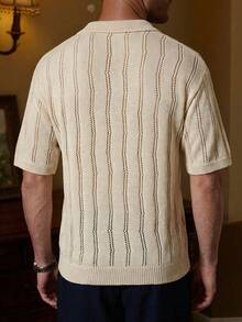 Manfinity Homme Áo thun nam tay ngắn màu trơn, áo polo nam mùa hè cài nút, áo sơ mi nam dệt kim thường ngày, áo polo nam mùa hè tay ngắn, áo thun nam dệt kim, áo polo nam dệt kim, áo sơ mi tay ngắn, áo sơ mi móc nam, áo sơ mi Guayabera nam, áo sơ mi dệt kim cho nam, áo sơ mi retro nam - Màu be - Xem 2