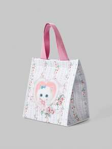 ROMWE Kawaii Cute Cartoon Kitten Thermal Insulation Bag - Pink B - View 2