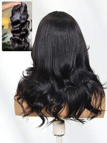 Density Pro 100%真人发蝴蝶剪裁告别打结7x5蕾丝水波纹卷发假发，羽毛蝴蝶层次，隐形抽绳，预剪预漂，无胶假发，轻松贴合各种头型，透明蕾丝可染色 - SNatural - 查看 5