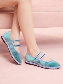 CUCCOO DOLLMOD Women's Fashionable Versatile Casual Commuter Contrast Trim Flats Spring Shoes - Ice Water - View 7