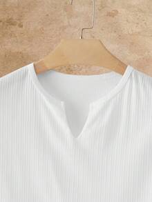 HIMLAND 男士休闲通勤时尚优雅简约T恤 - 白色 - 查看 3