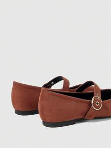 Sleekvia 女士休闲搭扣设计一脚蹬乐福鞋，圣诞节必备 - 棕色絨料 - 查看 9