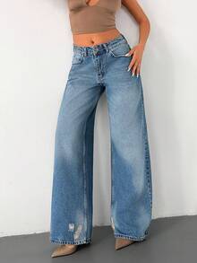 SHEIN Women Jeans - Medium Wash - View 5