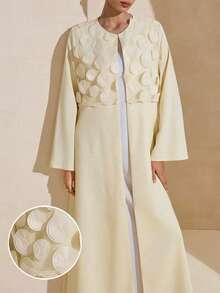 Graceveil 立方珠绣米黄色女式长袍 - 黃色 - 查看 1