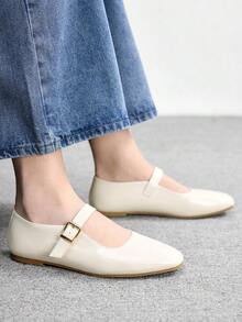 CUCCOO BIZCHIC Buckle Simple And Generous Fashion Versatile Leisure Workplace Commuter Women Flat Shoes Spring Shoes - Chantilly - View 4