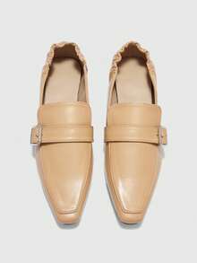 CUCCOO BIZCHIC Women's Buckle Design Casual Fashionable Flat Shoes - Light coffee - View 2