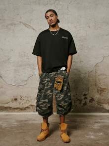 PAVTROS 男士休闲汽车印花圆领短袖T恤，夏季 - 黑色 - 查看 5