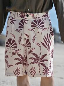 DAZY Summer Vacation Style Coconut Tree Pattern Elastic Waist Men Shorts - Multicolor - View 3