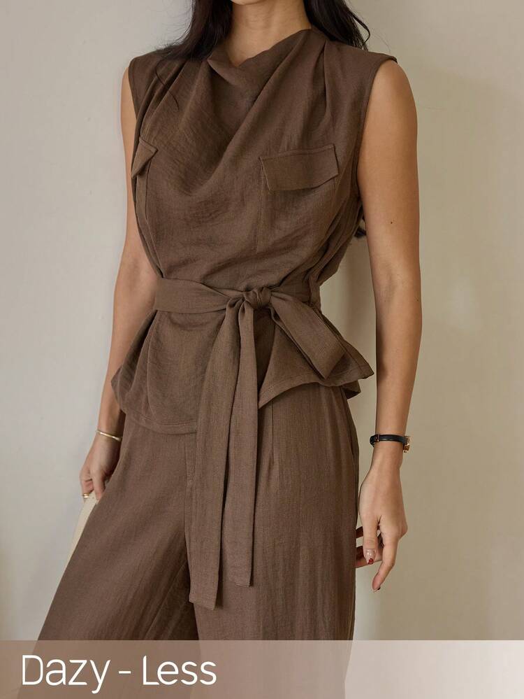 Spring & Summer Slim Fit Casual Commuter Professional Outfit, Cropped Top And Straight Leg Pants Set, Elegant Commuter Old Money Style For Women Business Casual Woman