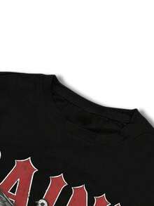 GENIUS ODE Streetwear Dark Angel Print Long Sleeve T-Shirt, Loose Fit Crew Neck Graphic Tee For Men - Black - View 4