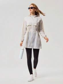 OutZeal 女士防晒外套 夏季露营徒步 防紫外线 透气长款户外上衣 - 灰色 - 查看 7