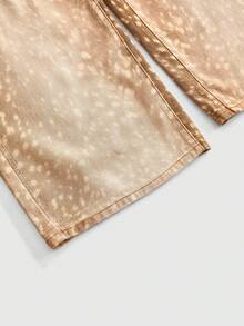 ROMWE J-Fashion 男女皆宜的Y2K鹿纹做旧喇叭牛仔裤 - 彩色 - 查看 4