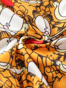 GARFIELD | SHEIN Celana Dalam Boxer Nyaman untuk Anak Laki-Laki Usia Remaja dengan Motif Kartun Blok Warna - Kuning - View 7