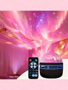 1个北极光星系投影仪，多种灯光效果，二合一LED星空投影仪，带遥控器和星云灯，适用于卧室/游戏室/家庭影院/天花板/生日/派对夜灯 - 彩色 - 查看 3