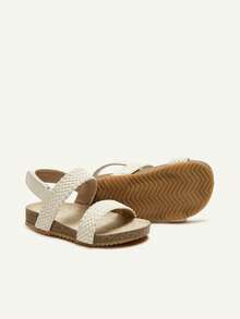 Cozy Pixies Summer Fashionable Versatile Woven Cute & Lively Elegant Princess Style Pastoral Casual Comfortable Girls/Baby Flat Sandals - Beige - View 7