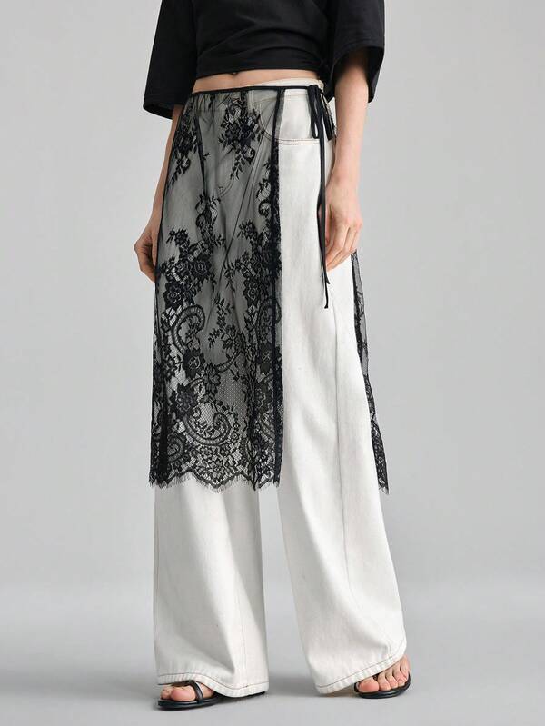 Ontre 2026春夏女士黑色舒适亲肤欧根纱宽松圆领长袖上衣，饰有亮片刺绣，优雅婚礼宾客装扮，简约浪漫法式奢华都市时尚商务休闲办公服饰，高品质机场、邮轮、中东必备单品