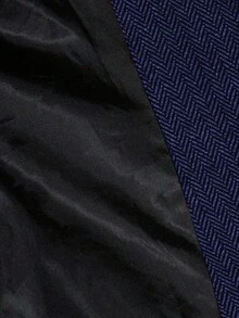 Aveloria Modichic Elegant French Retro Romantic Luxury High-End Design Herringbone Round Neck 3/4 Petal Sleeve Cinched Cinched Waist Metal Button Women's Blazer - Blue - View 7