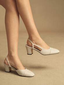 Rosivie Women's Pointed Toe Pumps, Versatile High Heels For Commuting And Daily Wear - Apricot - View 7