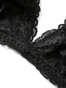 Ocili 100% Cotton Comfortable Simple Smooth Wireless Bra, Suitable For Lace Lingerie - Black - View 10