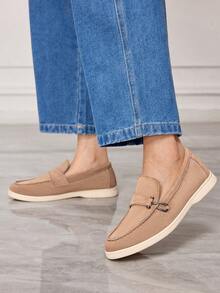 Sleekvia Women's Casual Versatile Flat Loafers - Brown - View 3